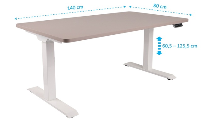 Adjustable desk ALTO - dimensions