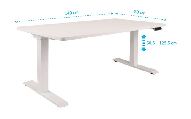 Adjustable desk ALTO - dimensions