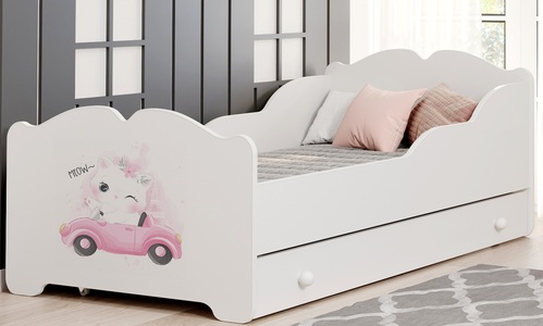 White children's bed with drawer - ANNA 