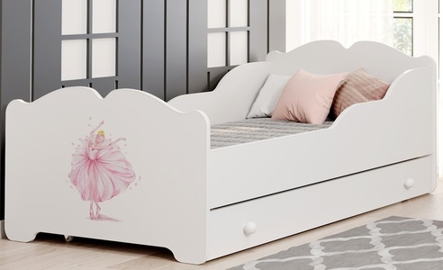 White children's bed with drawer - ANNA 