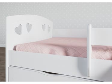 White children's bed with a drawer and mattress JULIA