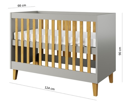 Kubi gray children's bed - dimensions